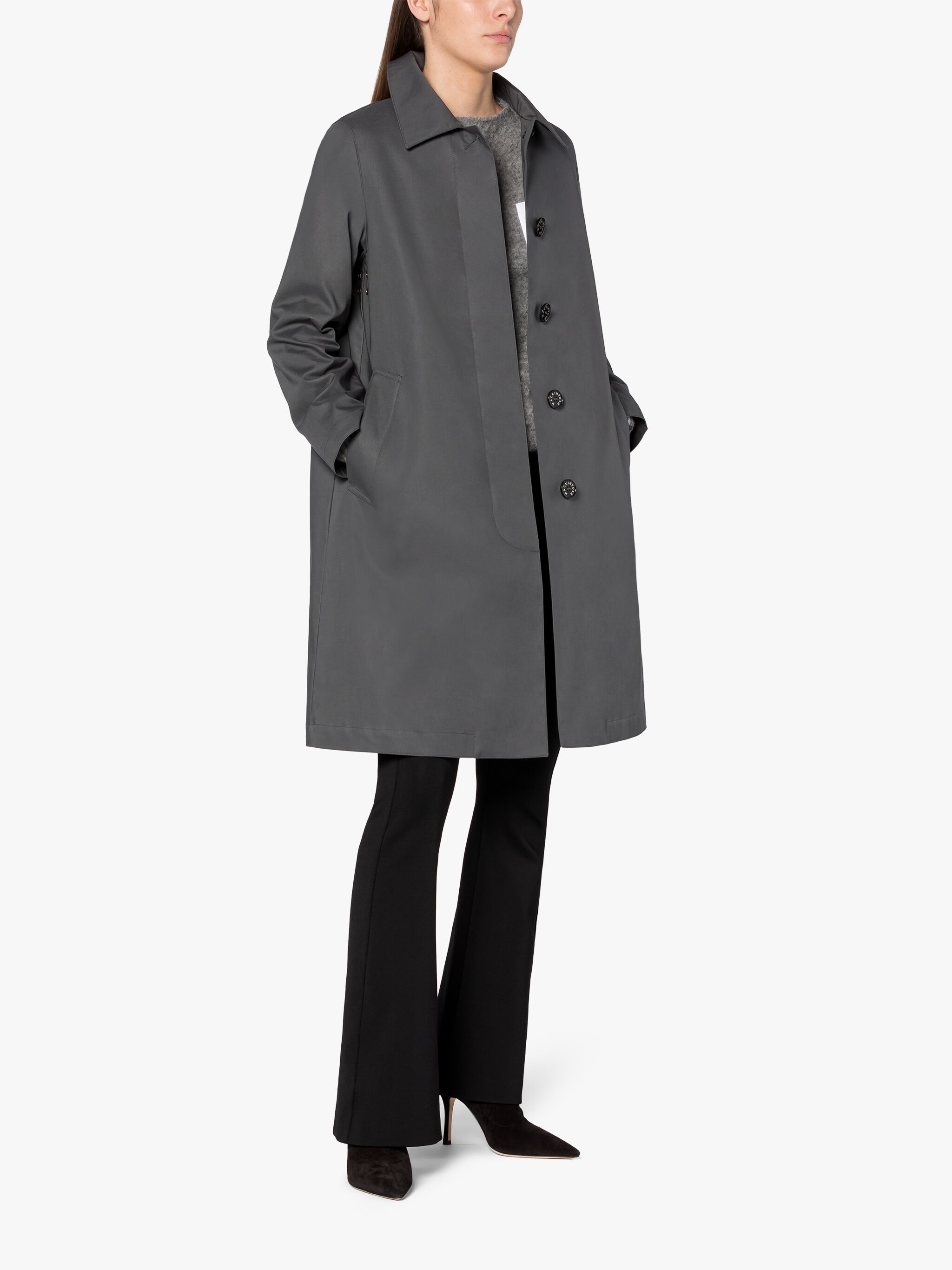 BANTON GREY RAINTEC COTTON COAT - 2