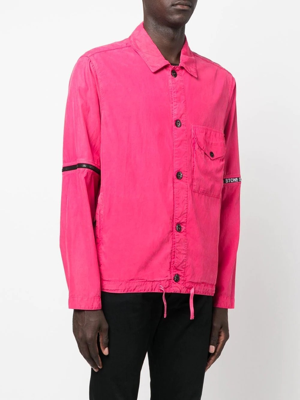logo-band shirt-jacket - 3