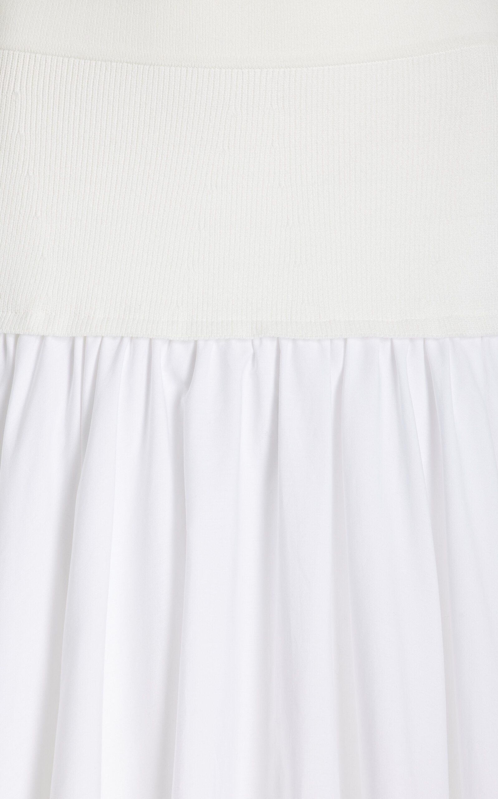 Stella Knit-Trimmed Cotton-Poplin Maxi Skirt white - 5
