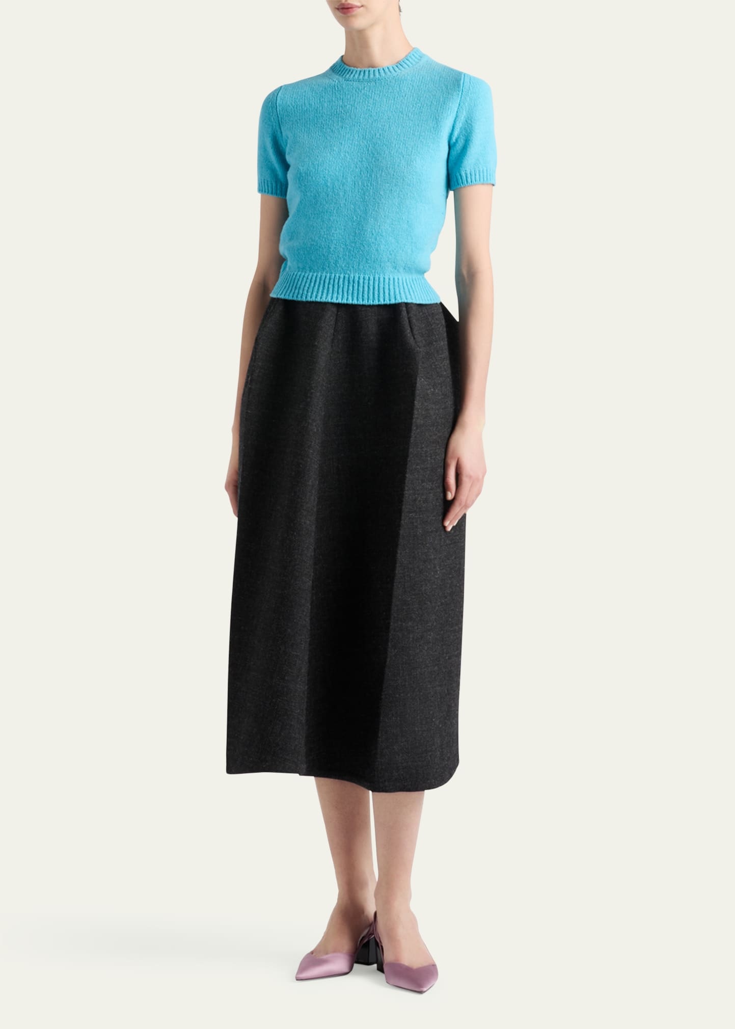 Short Sleeve Cashmere Sweater - 2