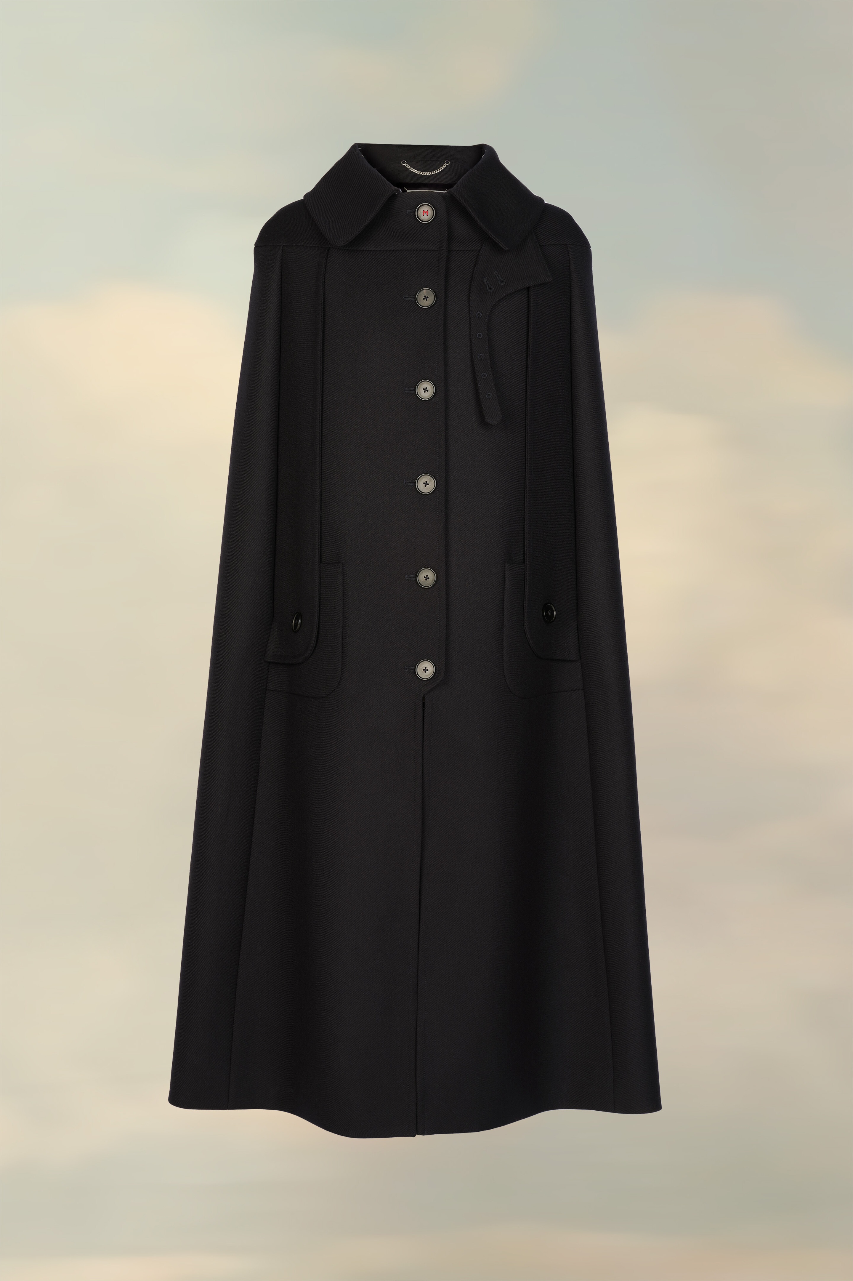 Merino Wool Cape Coat - 1