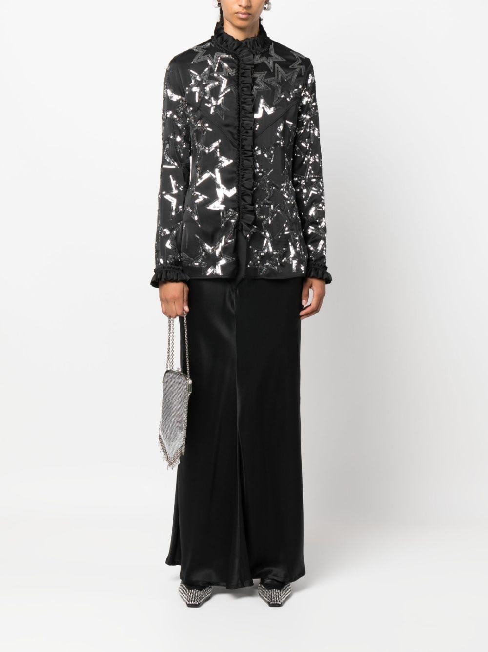 sequin-embellished star shirt - 2