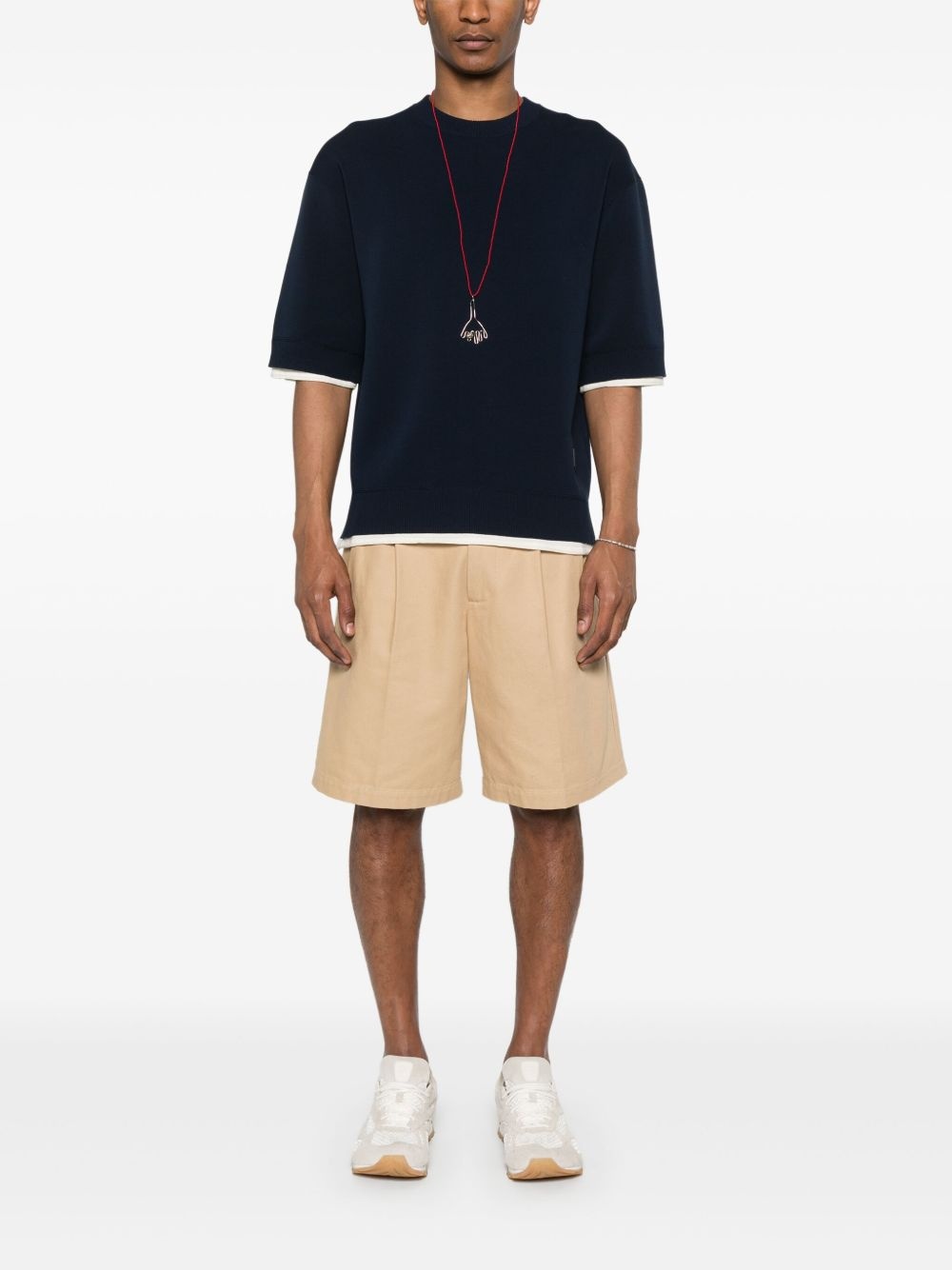 contrasting-trim T-shirt - 2