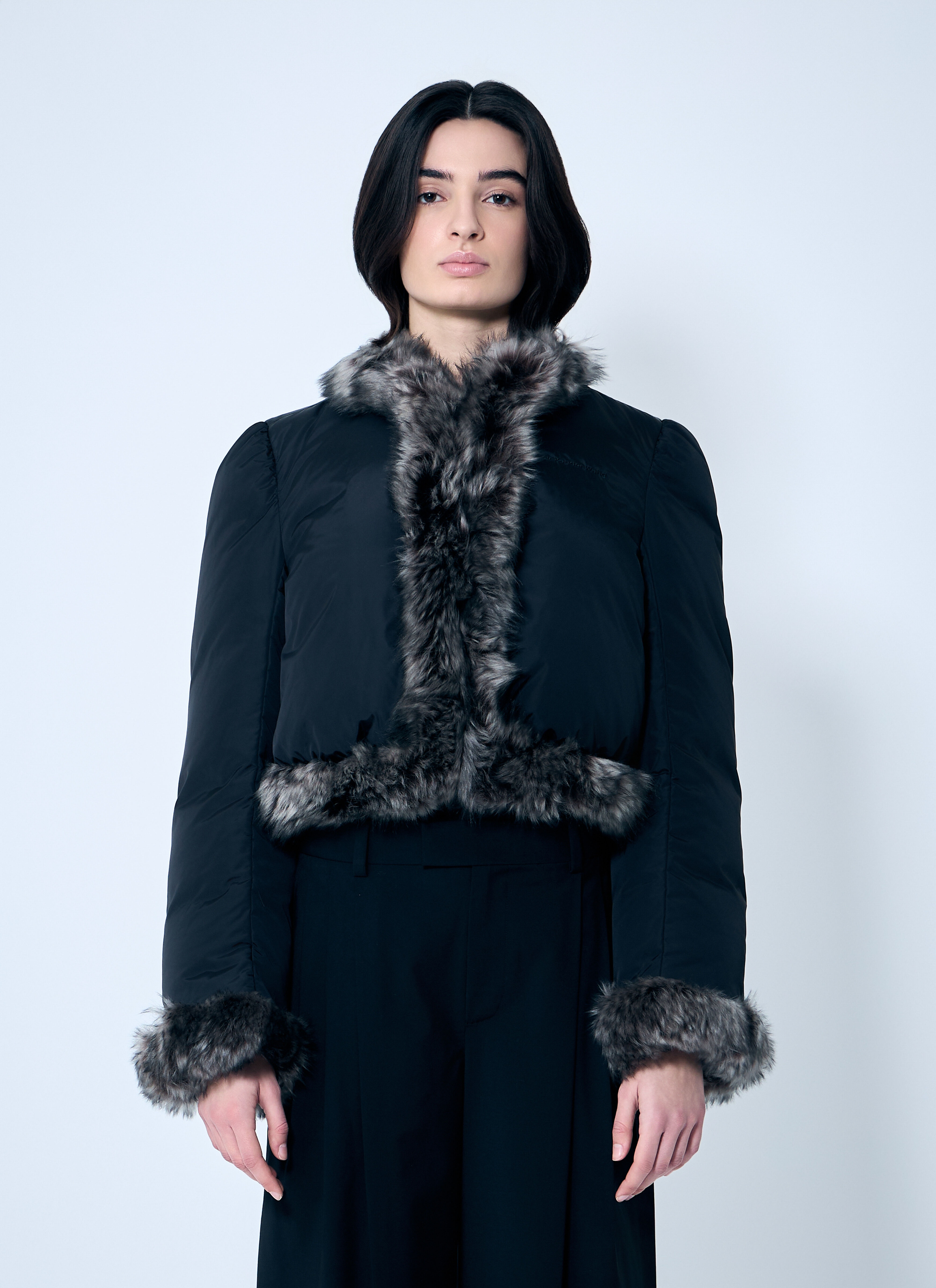 Puffer Jacket With Shearling Trims - 1