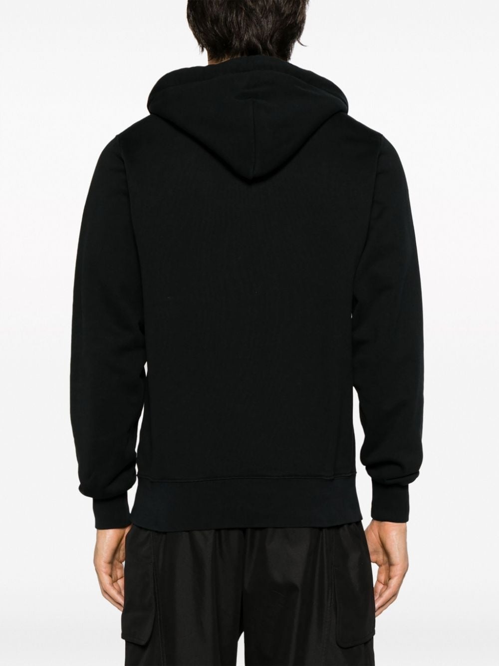 multicord-drawstring cotton hoodie - 4