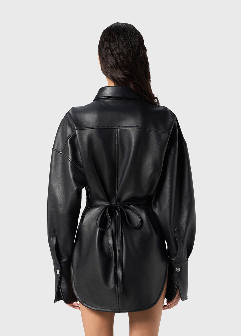 LEATHER SHIRT WITH BELT 3