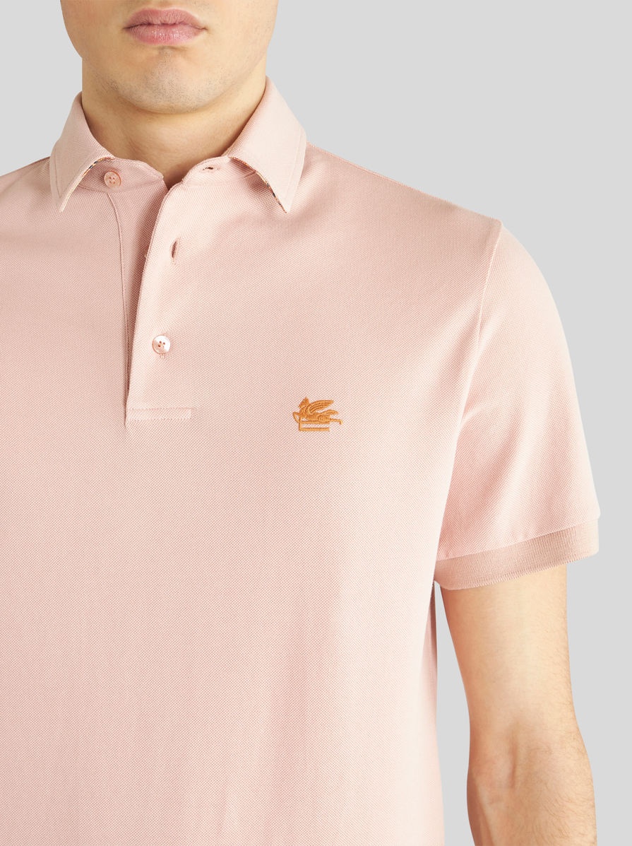 POLO SHIRT WITH LOGO AND PAISLEY UNDERCOLLAR - 3