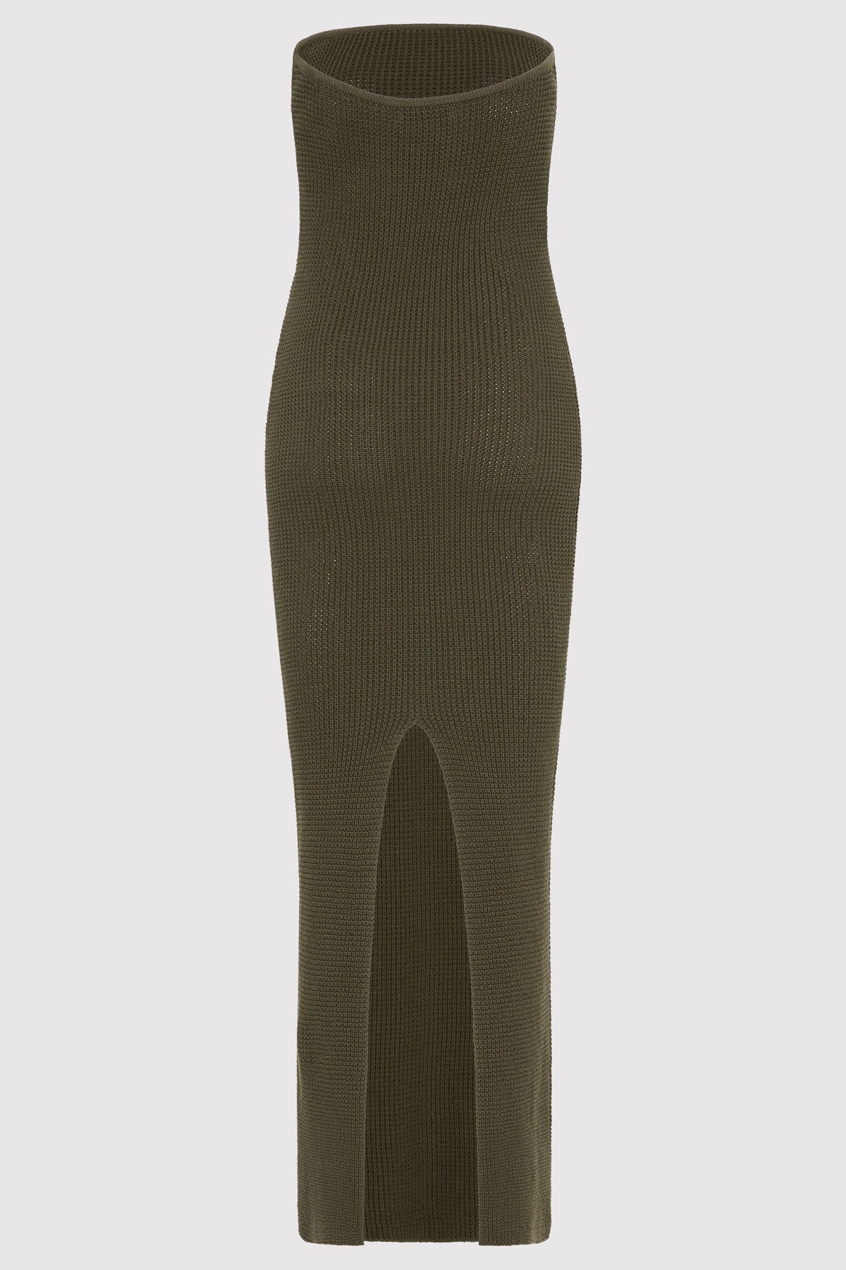 Textured Knit Column Dress - Khaki - 7