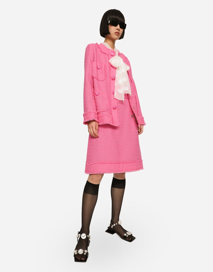 Single-breasted raschel tweed jacket - 5