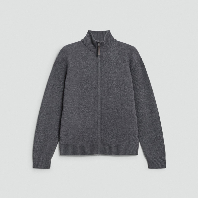 Turtleneck Cardigan in Boiled Wool 1