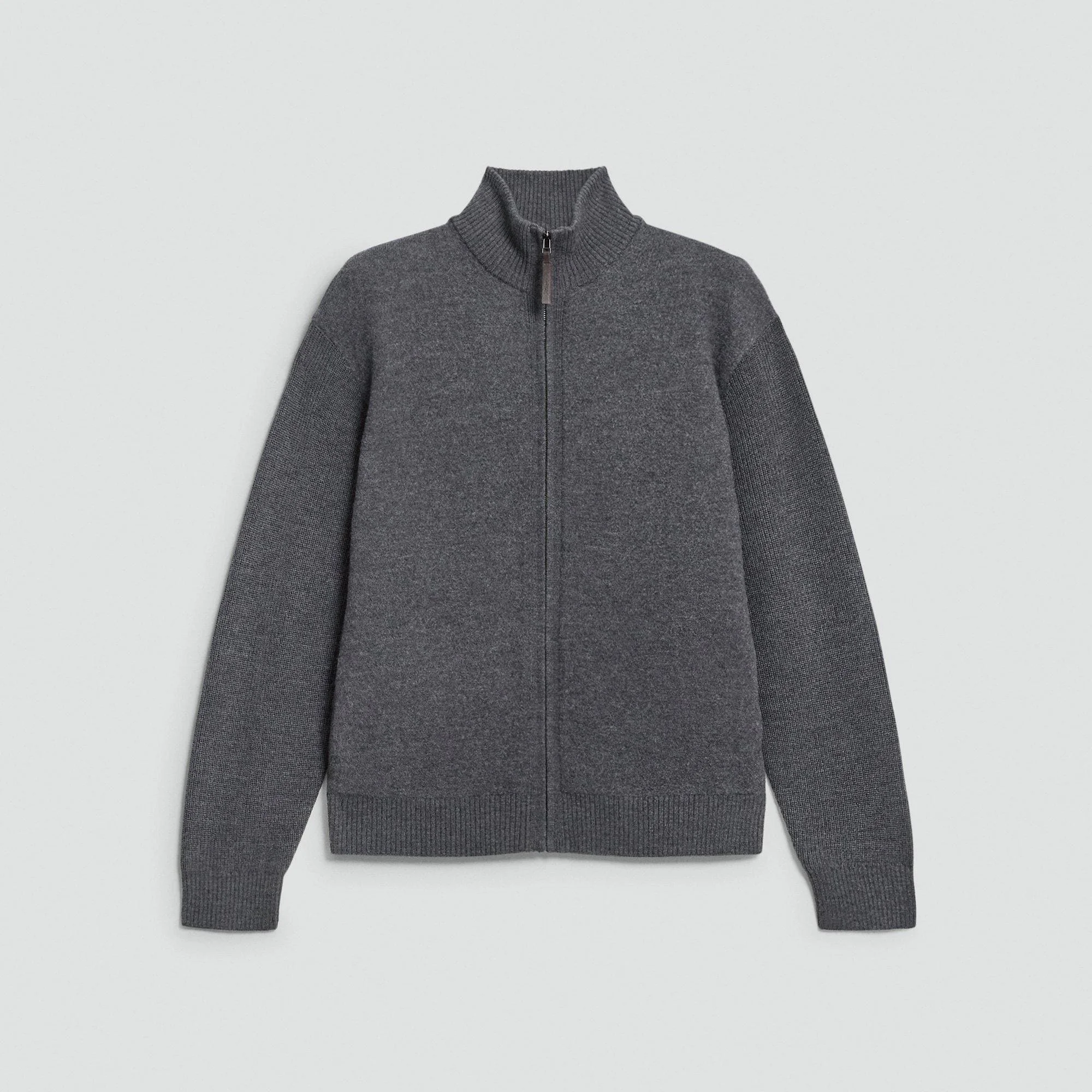 Turtleneck Cardigan in Boiled Wool - 1