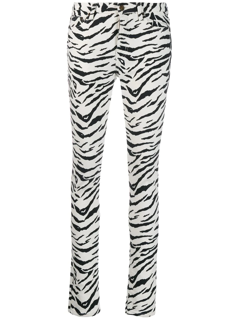 zebra print skinny jeans - 1