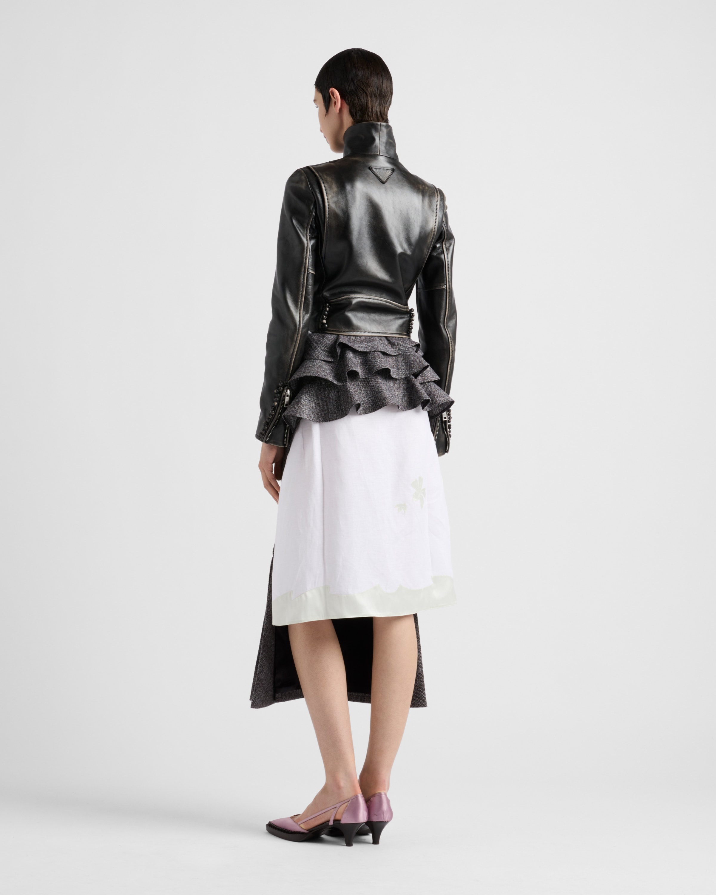 Leather biker jacket - 5