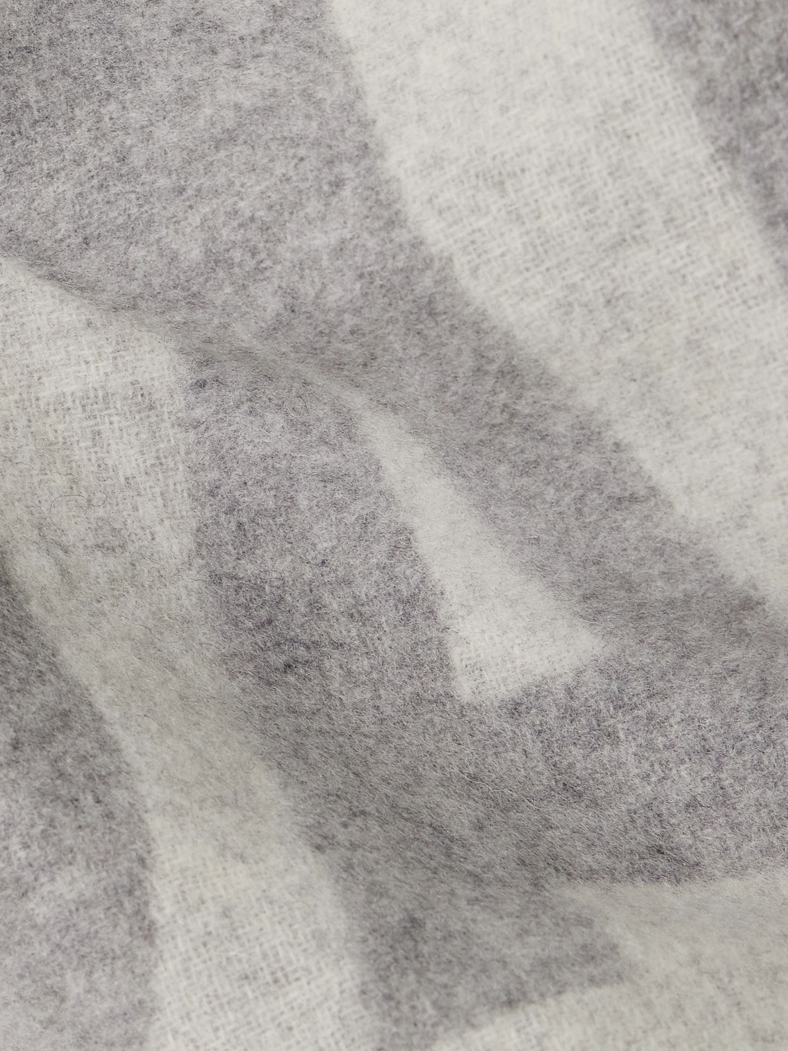 Fringed wool-jacquard scarf Gray - 3