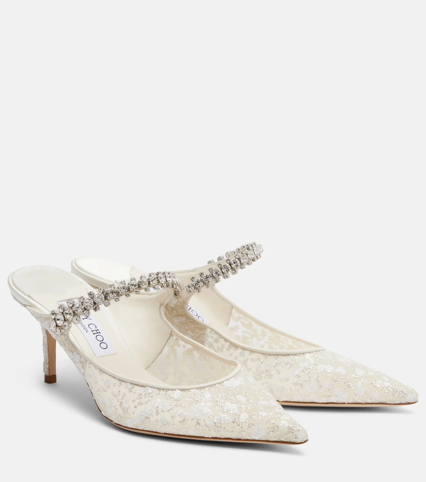 Bing embellished leather-trimmed mules - 1