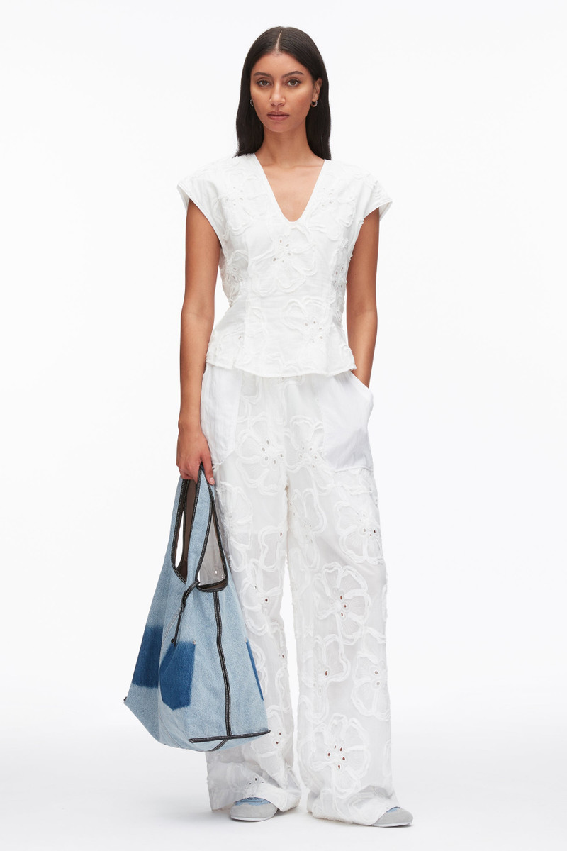 Embroidered Cap Sleeve Top 1