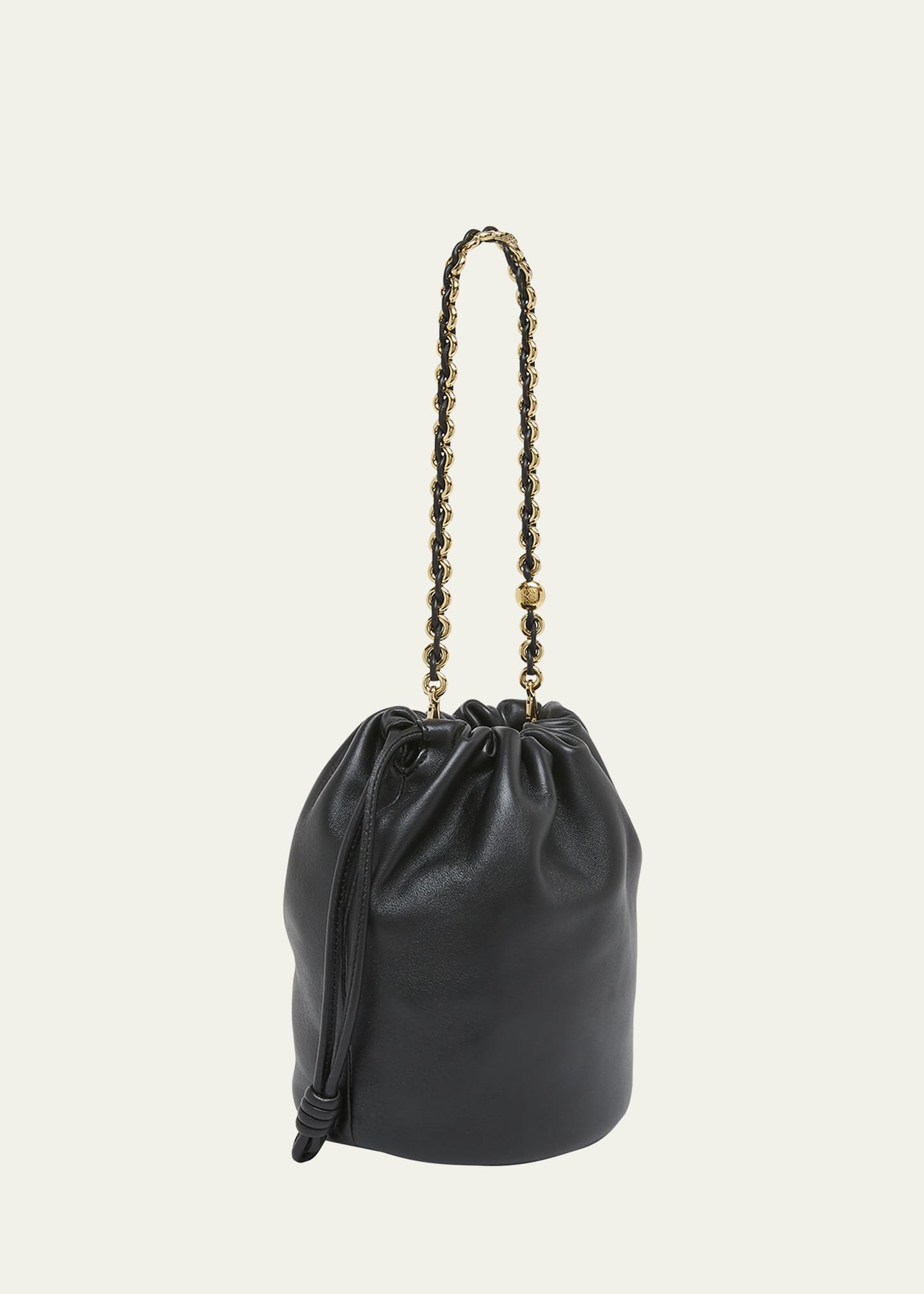 x Paula’s Ibiza Flamenco Bucket Bag in Napa Leather with Chain - 5