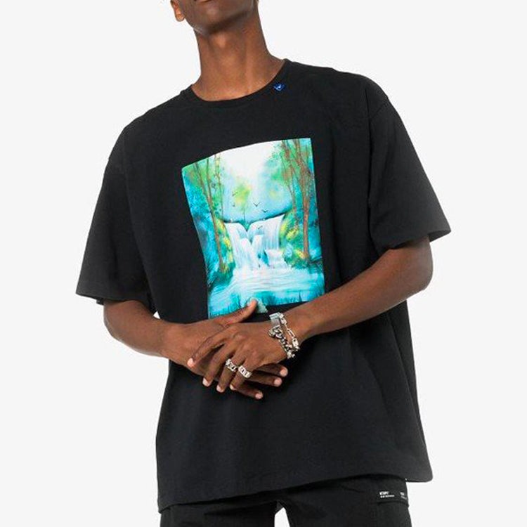 Off-White FW19 Waterfall S/S Over TeeBlack Multicolor OMAA038E191850151088 - 3
