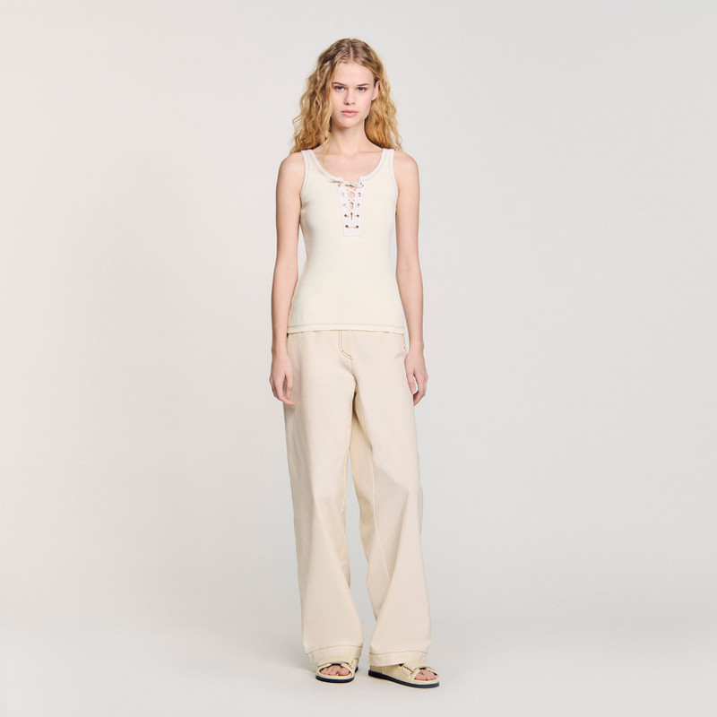 Sandro LACE-UP VEST TOP outlook