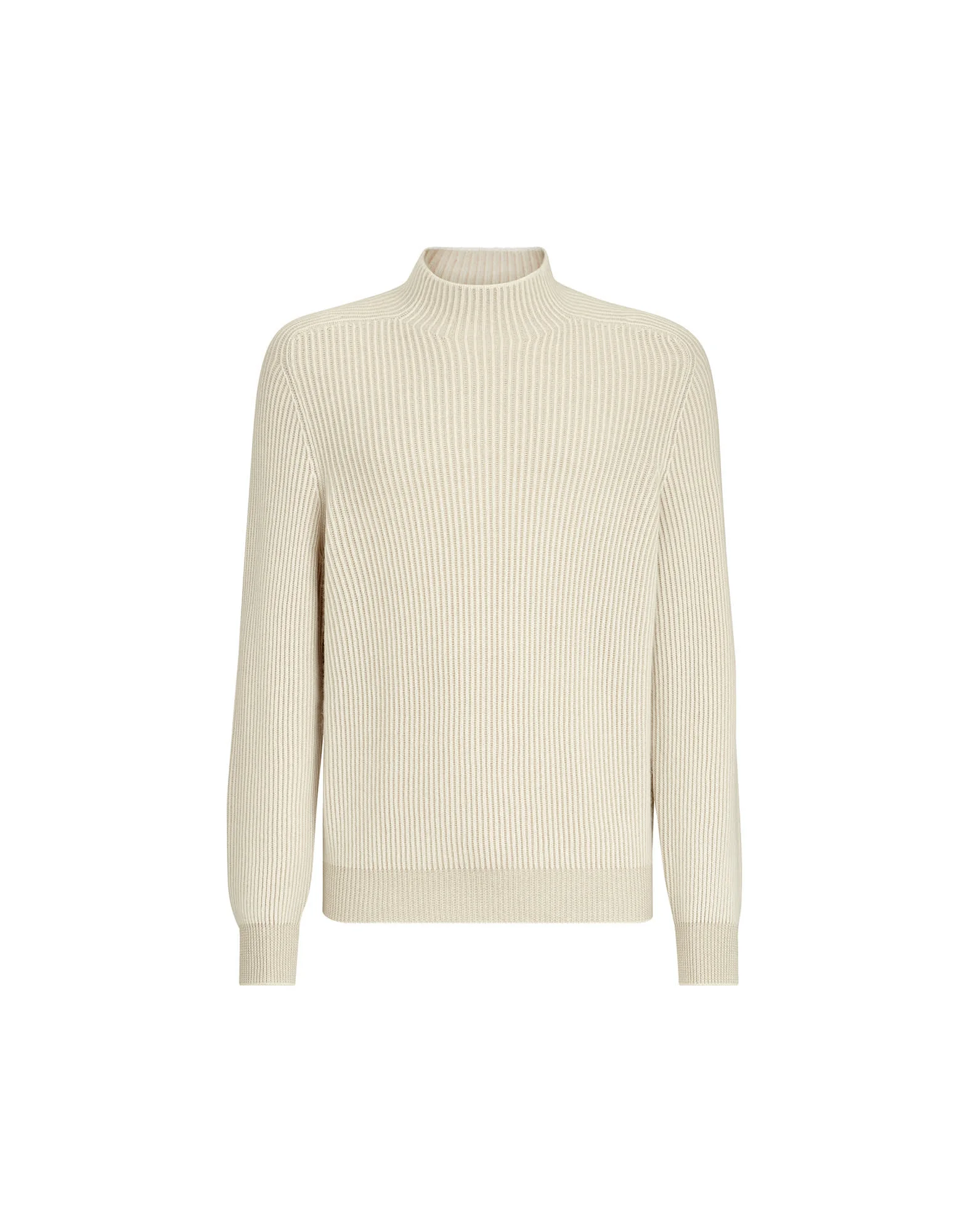Cashmere English rib turtleneck sweater - 1