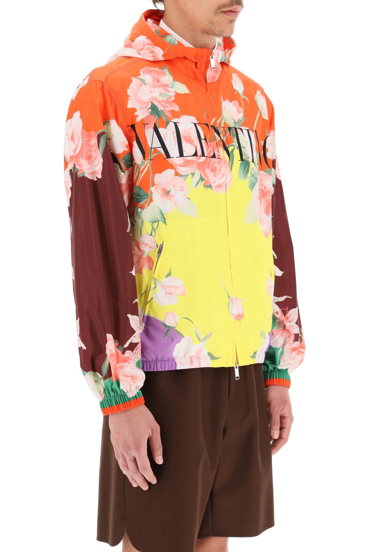 NYLON JACKET WITH FLYING FLOWERS PRINT - 3