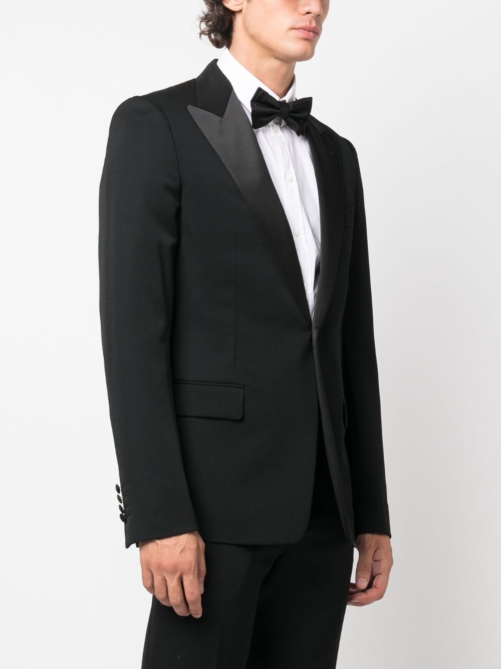 single-breasted wool tuxedo jacket - 3