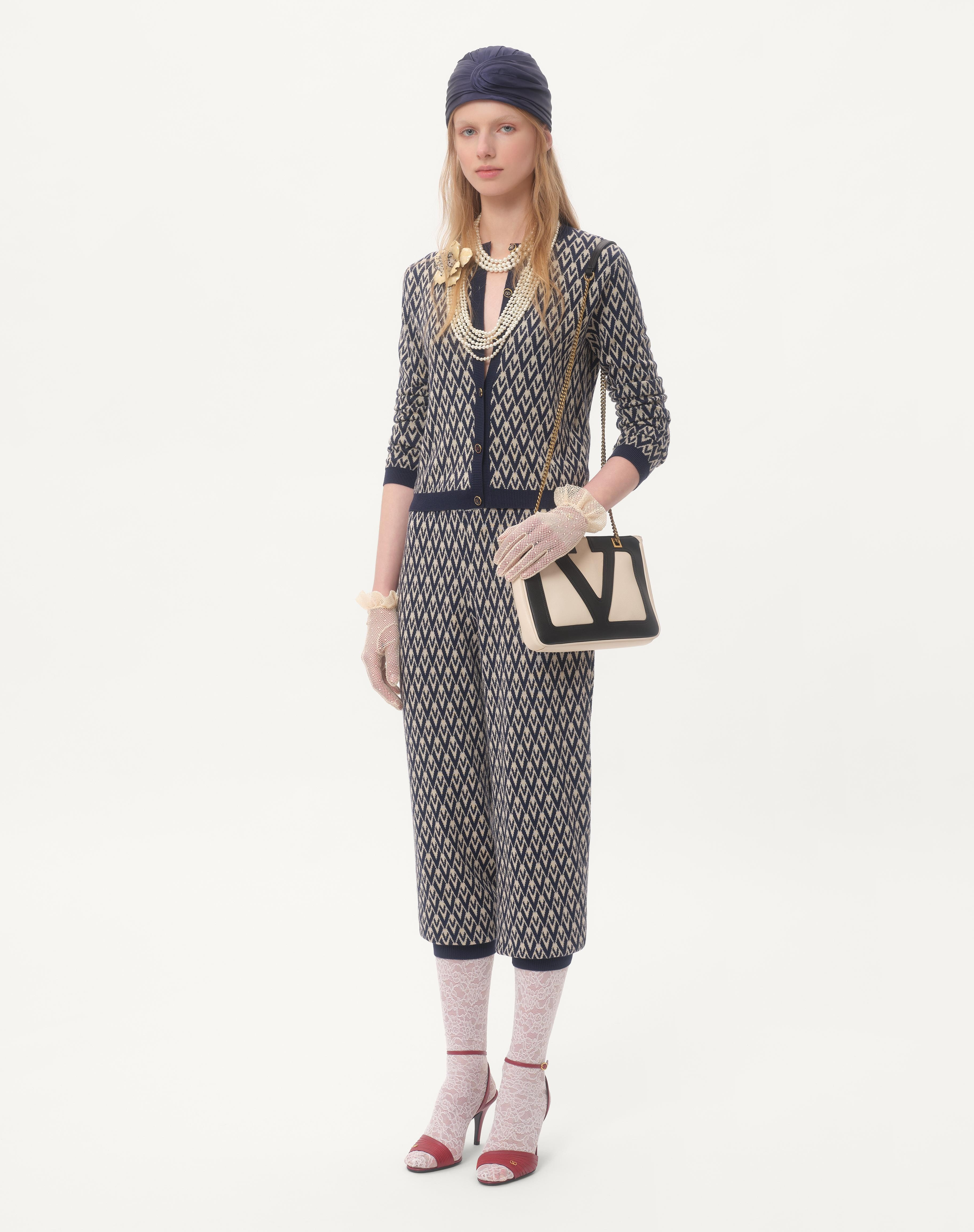 TOUTE LA V JACQUARD WOOL KNIT PANTS - 2