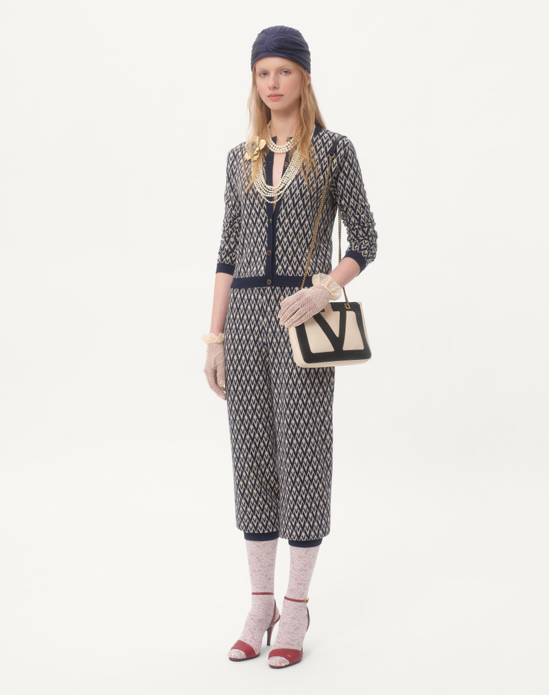 Valentino TOUTE LA V JACQUARD WOOL KNIT PANTS outlook