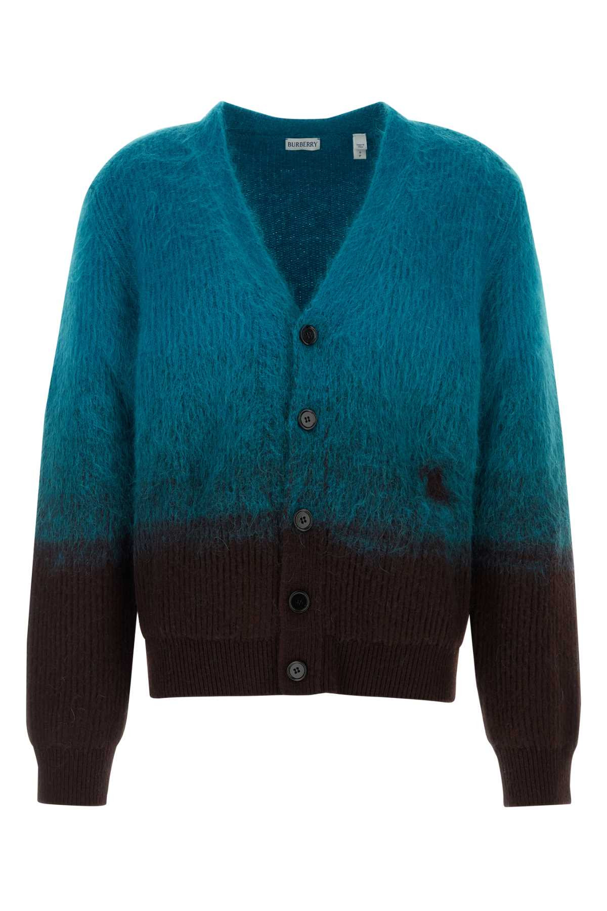 Burberry Men Two-Tone Wool Blend Cardigan - 1