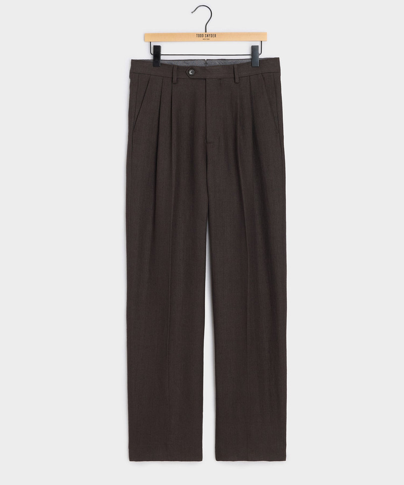 Italian Linen Herringbone Wythe Trouser 1