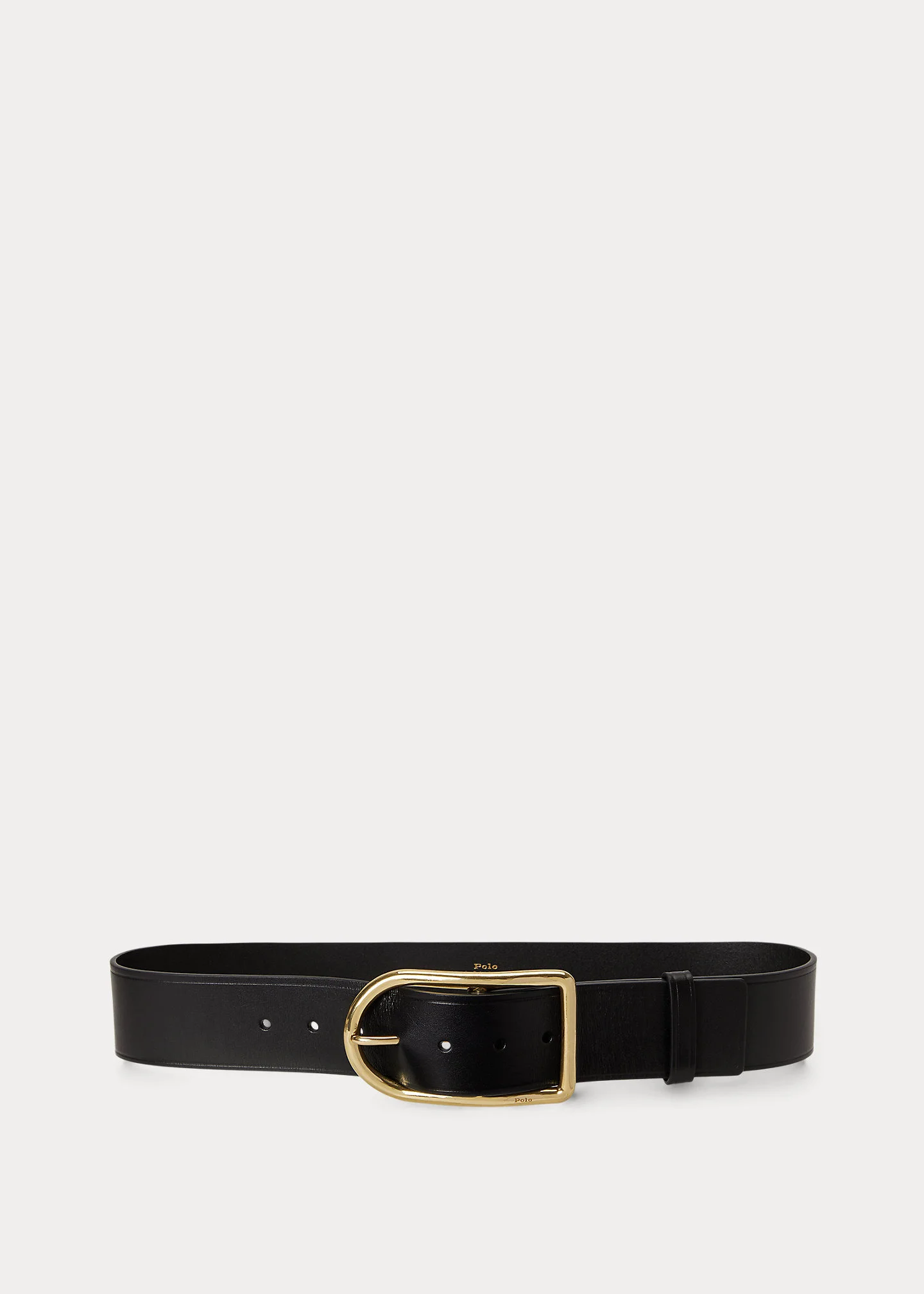 Curved-Buckle Leather Belt - 1