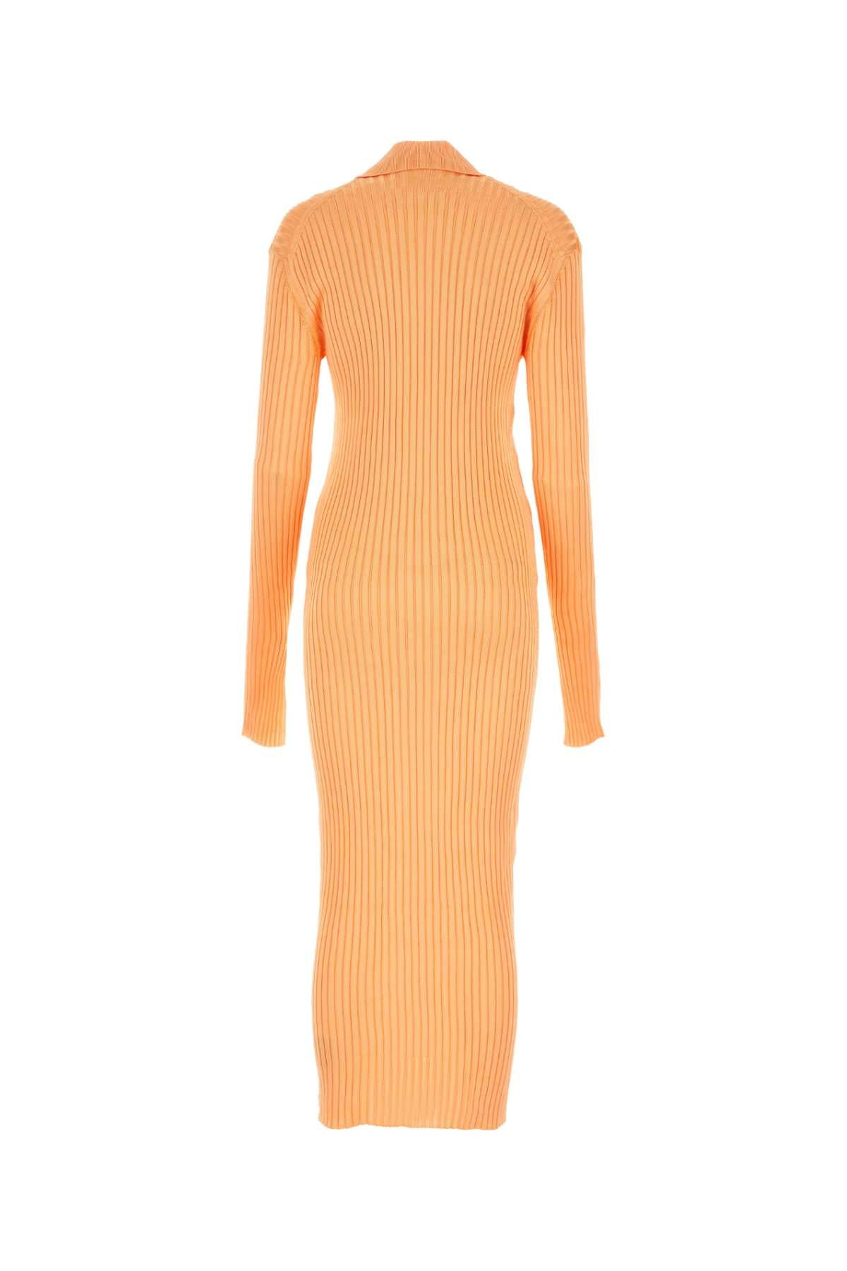 Jil Sander Women Pastel Orange Viscose Shirt Dress - 2