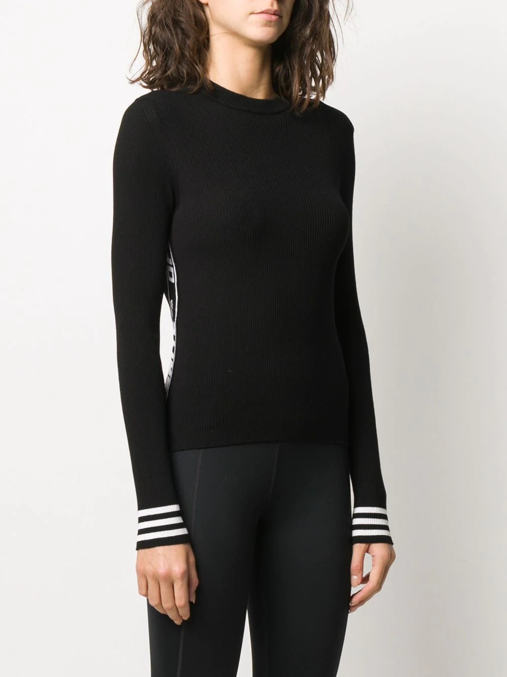 ribbed long-sleeved top - 3