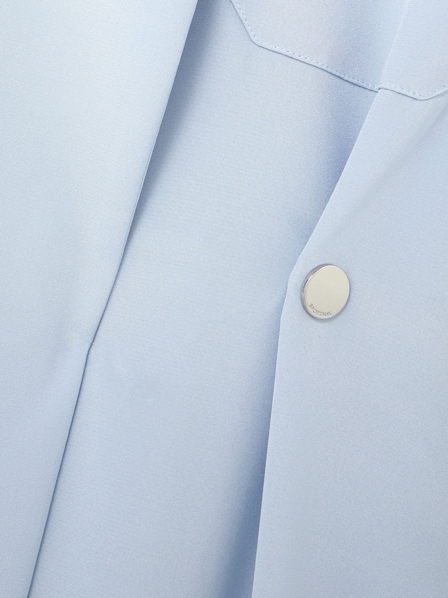 Esopo scarf-detailed silk-blend crepe de chine shirt dress Sky blue - 5