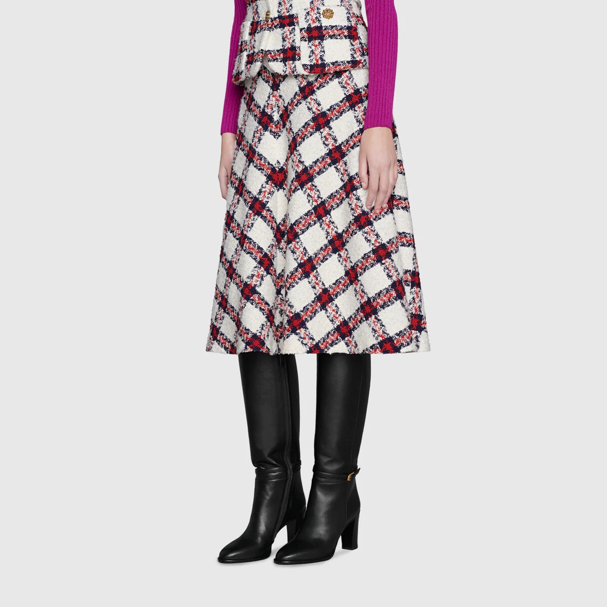 Women's knee-high boot with Gucci print - 5
