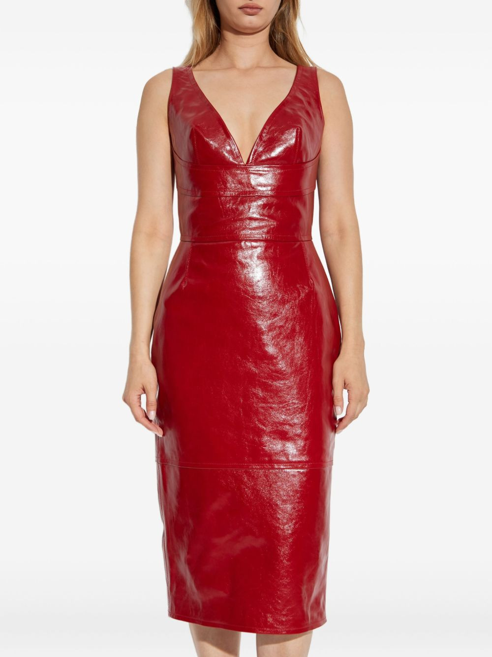 V-neck midi dress - 3