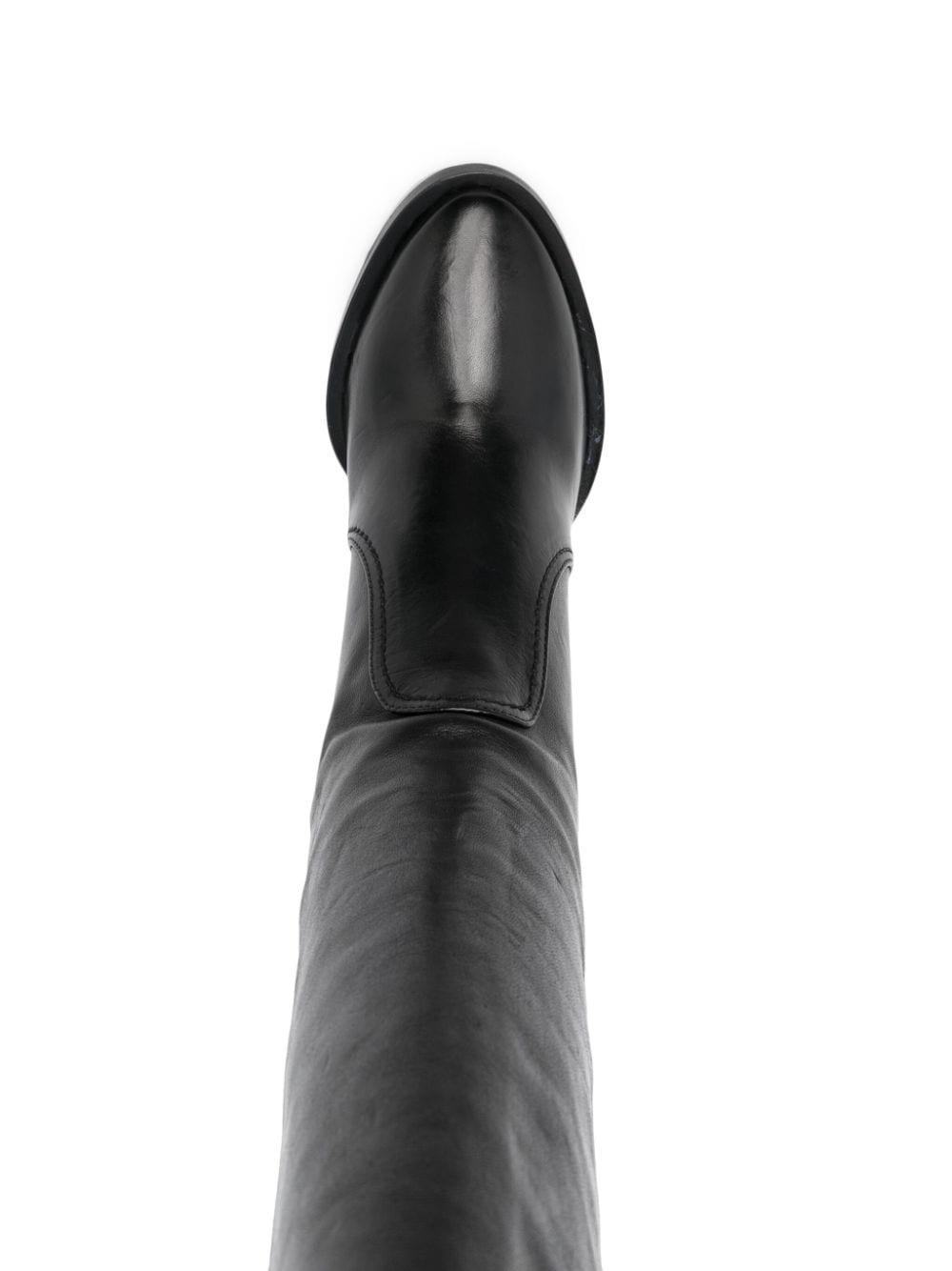 logo-sole 100mm leather knee-high boots - 4