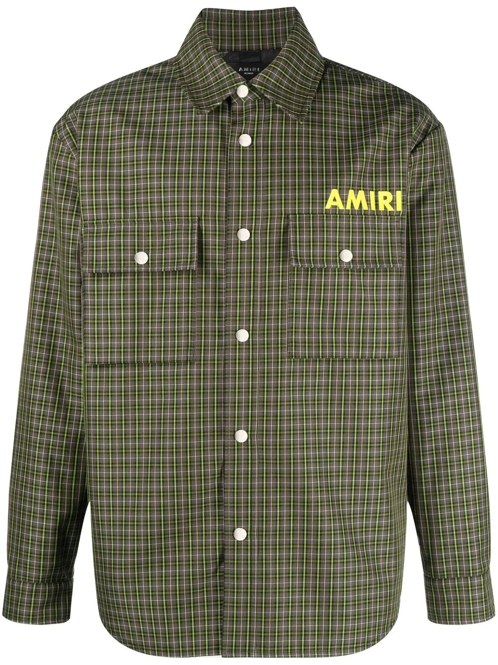 logo-print shirt jacket - 1