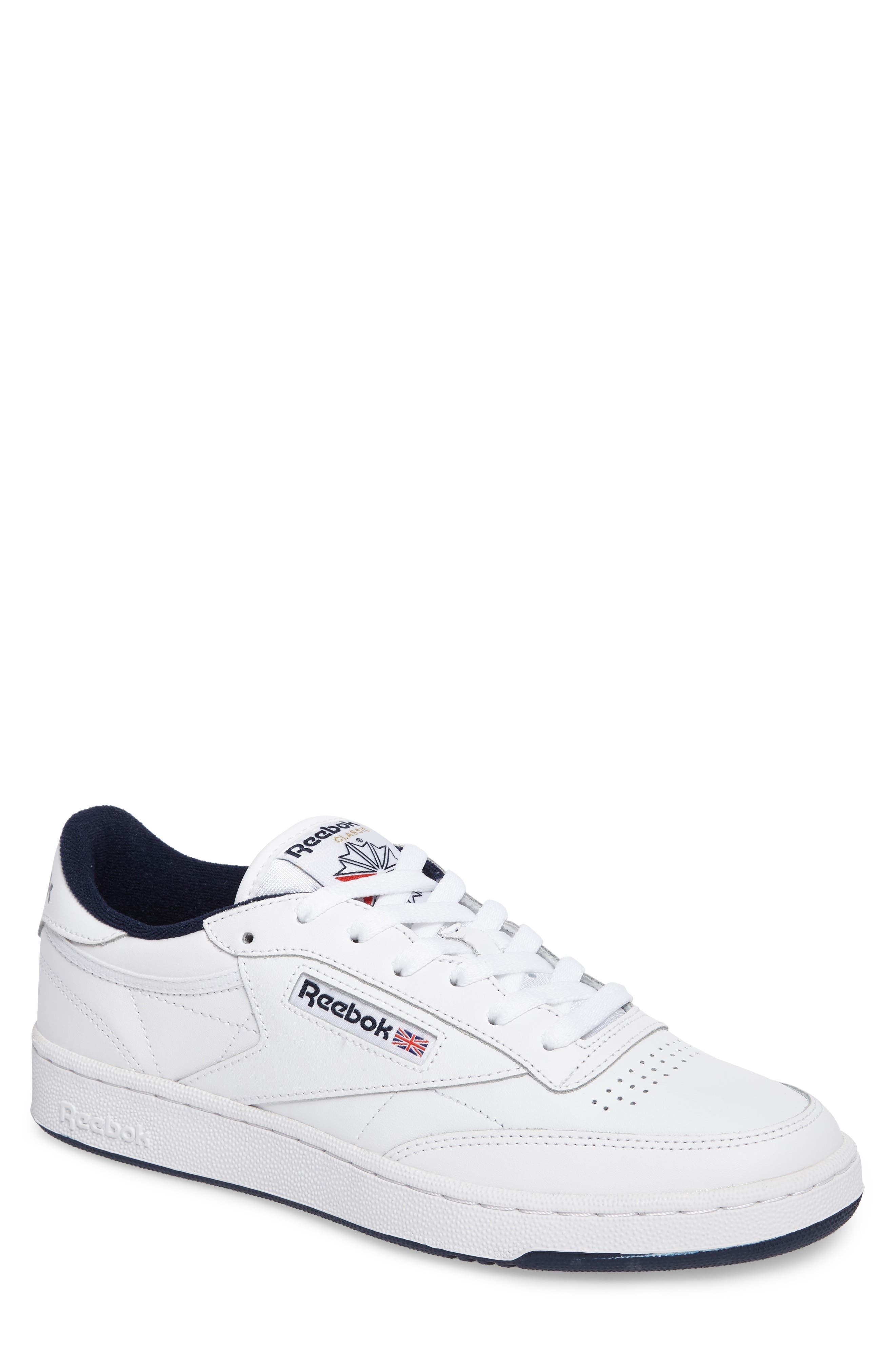 Reebok Club C 85 Sneaker in White/Navy at Nordstrom - 1