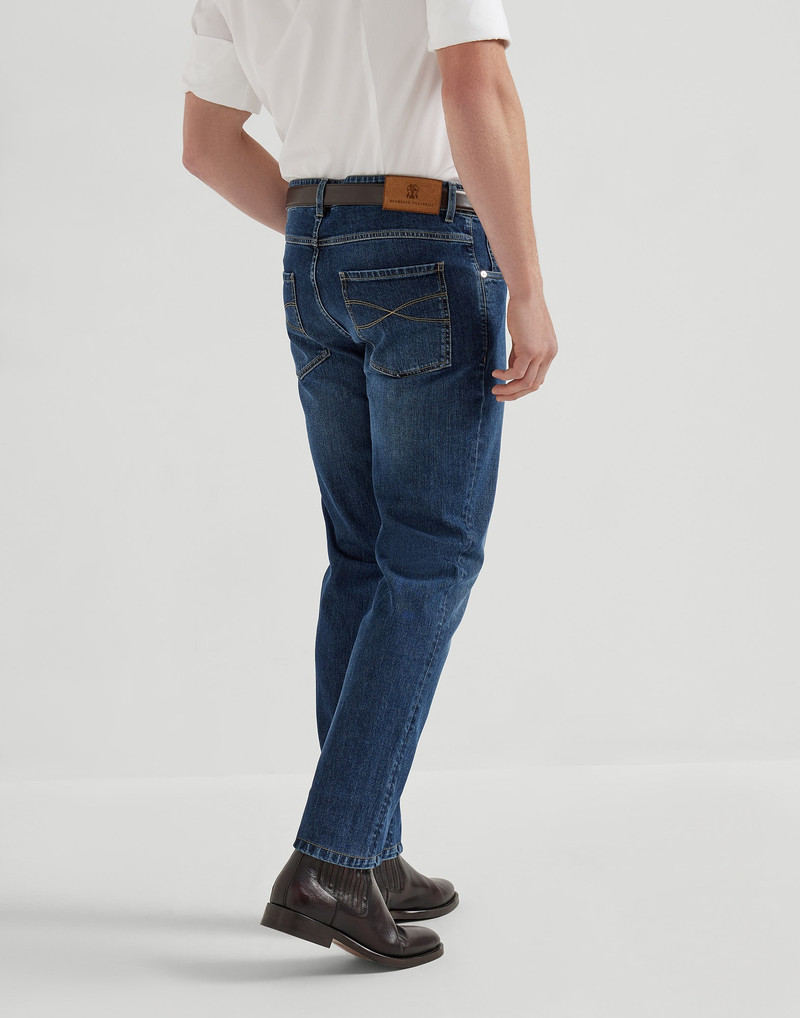 Brunello Cucinelli Comfort denim slim fit five-pocket trousers outlook