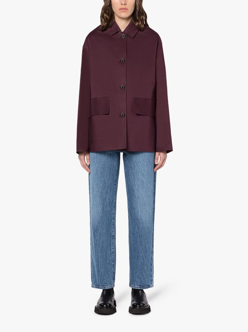 ZINNIA BURGUNDY BONDED COTTON JACKET 3