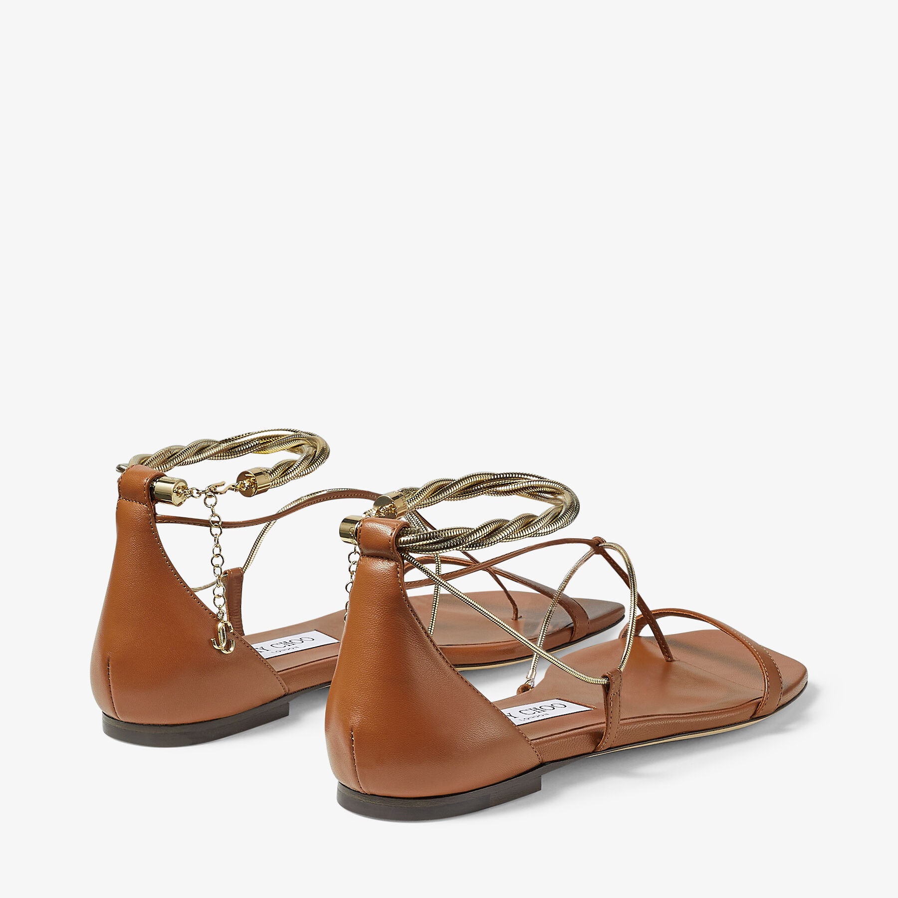 Oriana Flat
Tan Nappa Flats with Gold Chains - 3