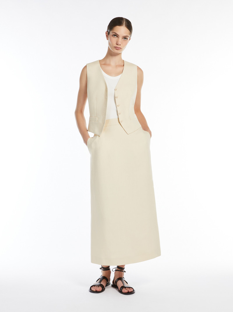 WEEKEND Max Mara NAUSICA Viscose and linen canvas skirt outlook