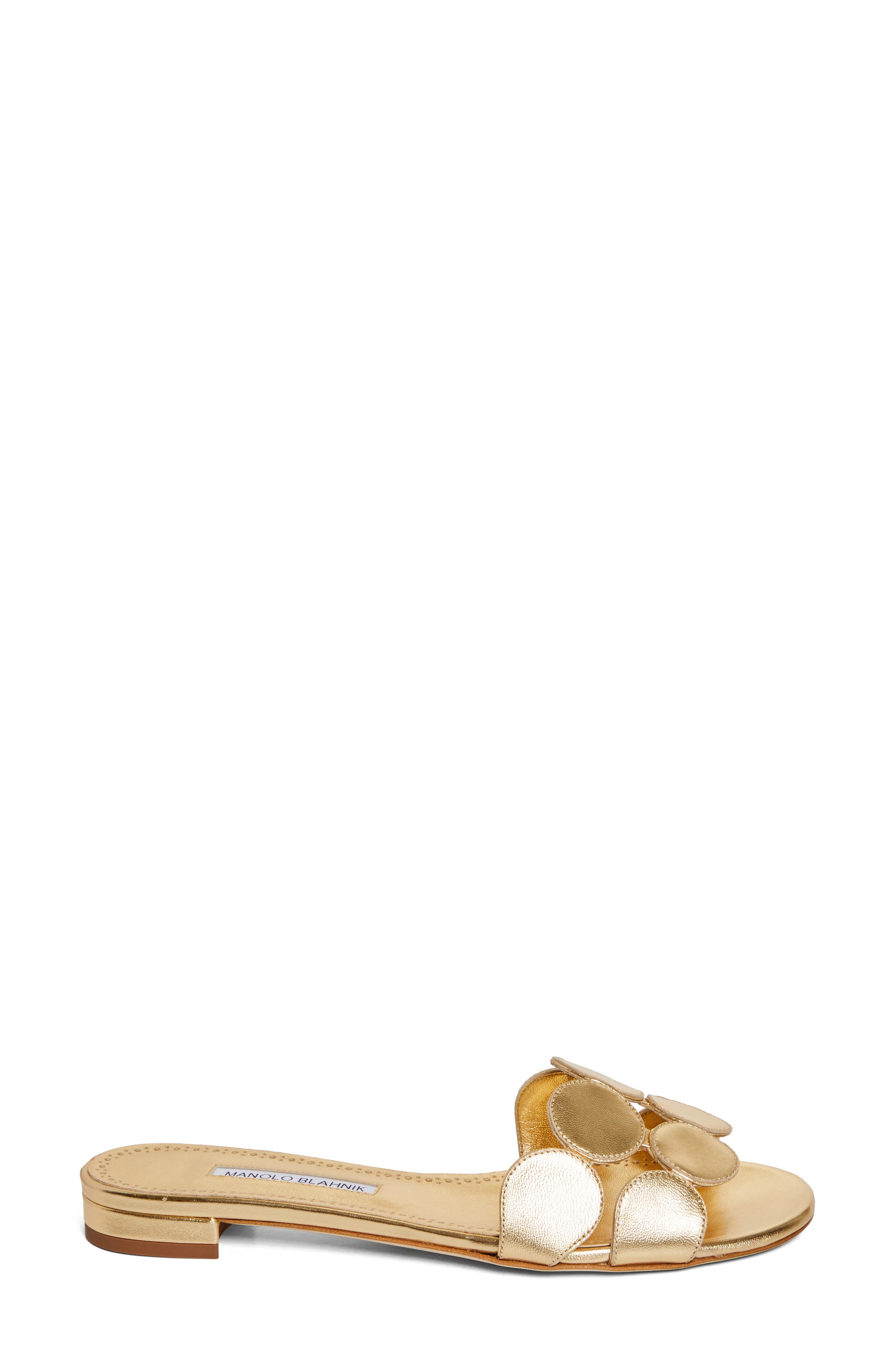 Manolo Blahnik Haribal Slide Sandal in Metallic Gold at Nordstrom - 3