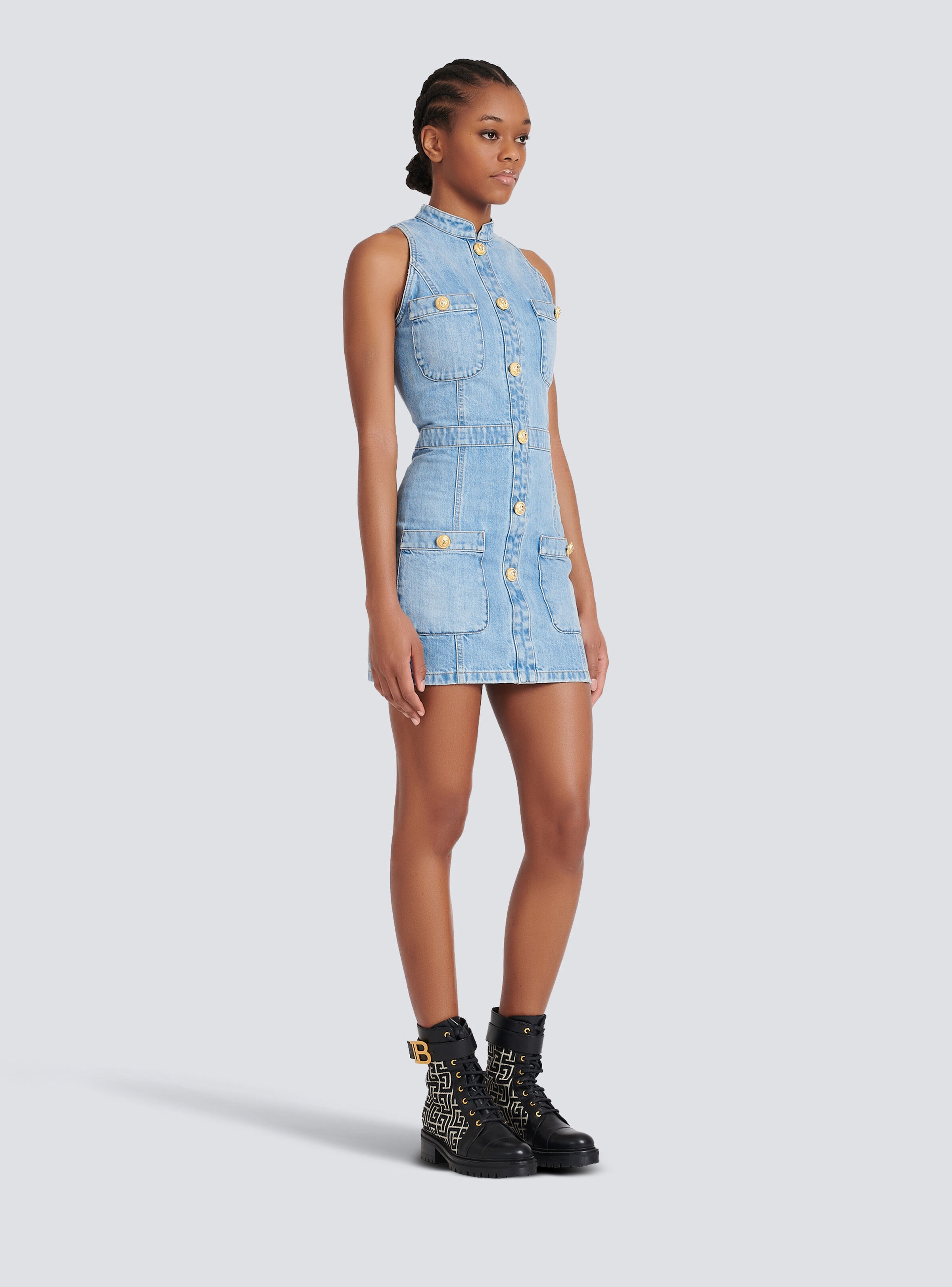 Short denim dress - 5