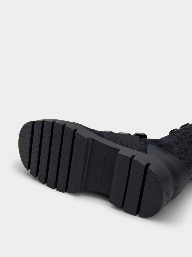 Walky Viv' Strass Buckle Socks Boots in Fabric and Leather 6