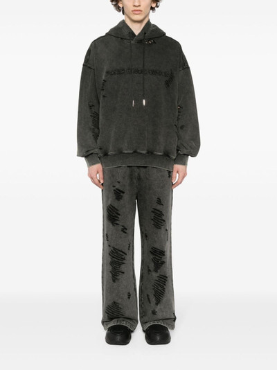 FENG CHEN WANG ripped cotton hoodie outlook