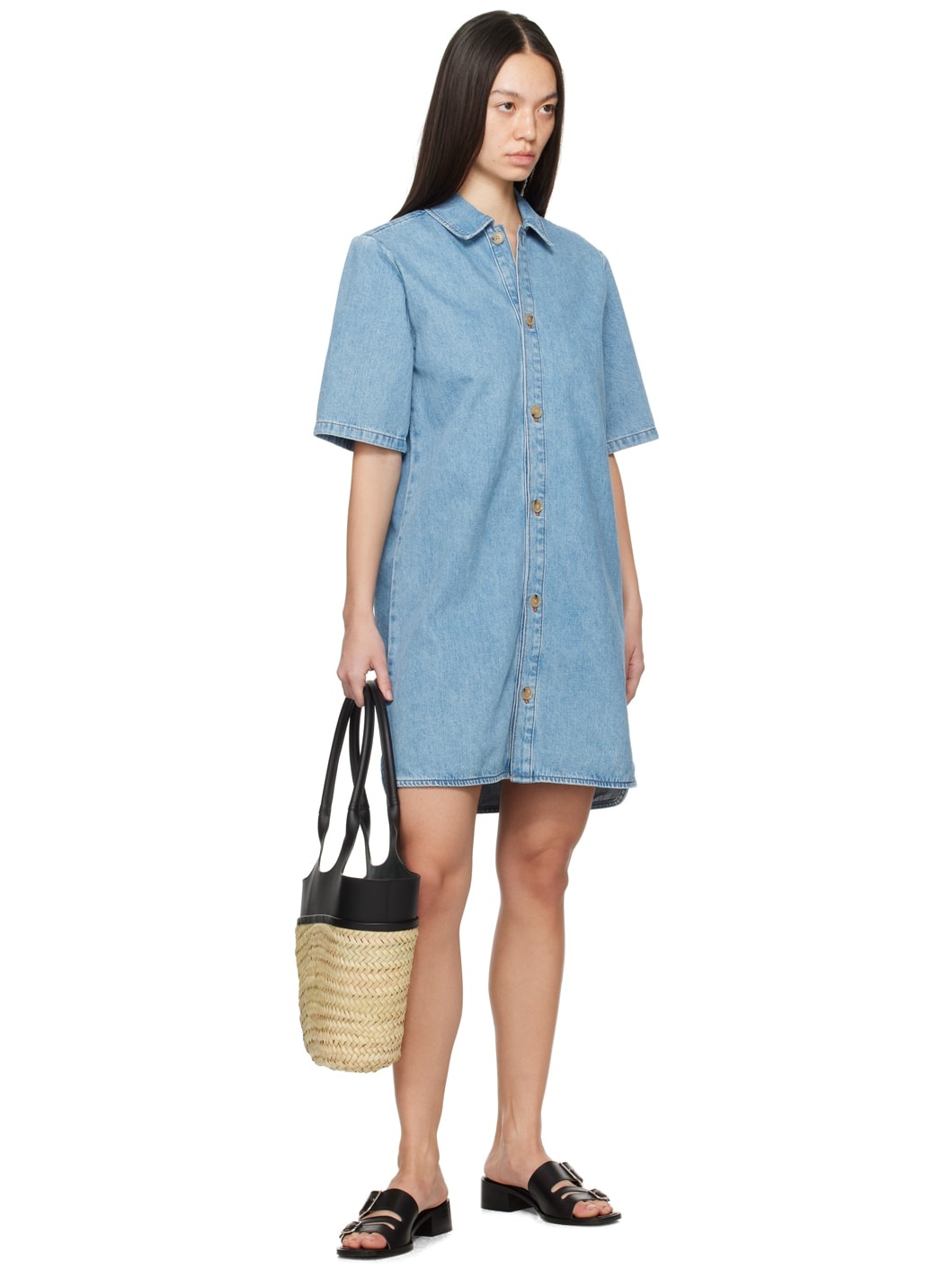 Blue Venezia Denim Minidress - 4