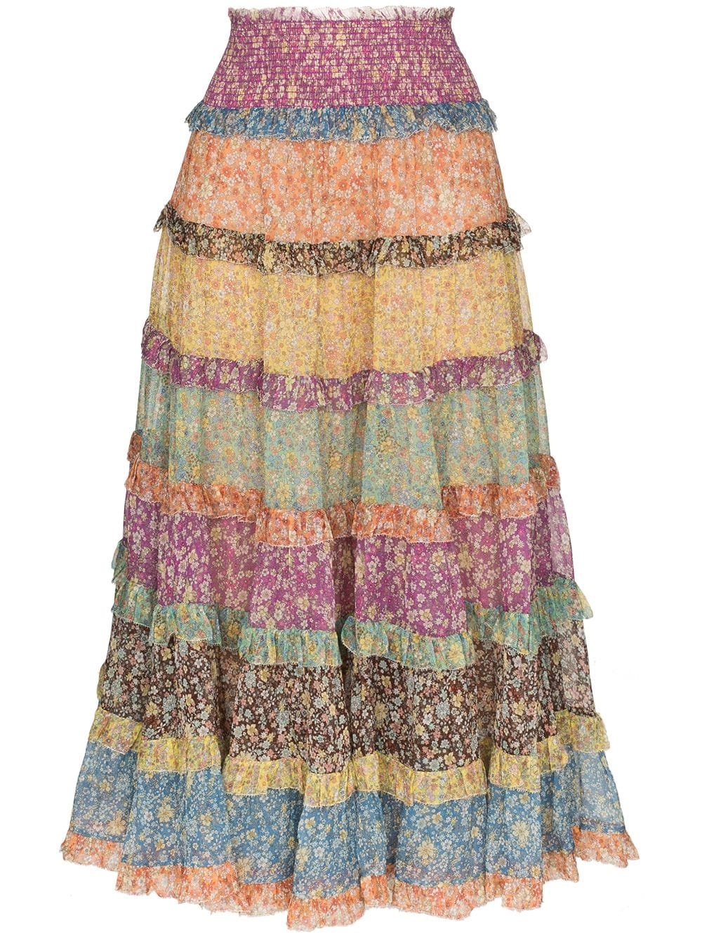 Carnaby tiered midi skirt - 1