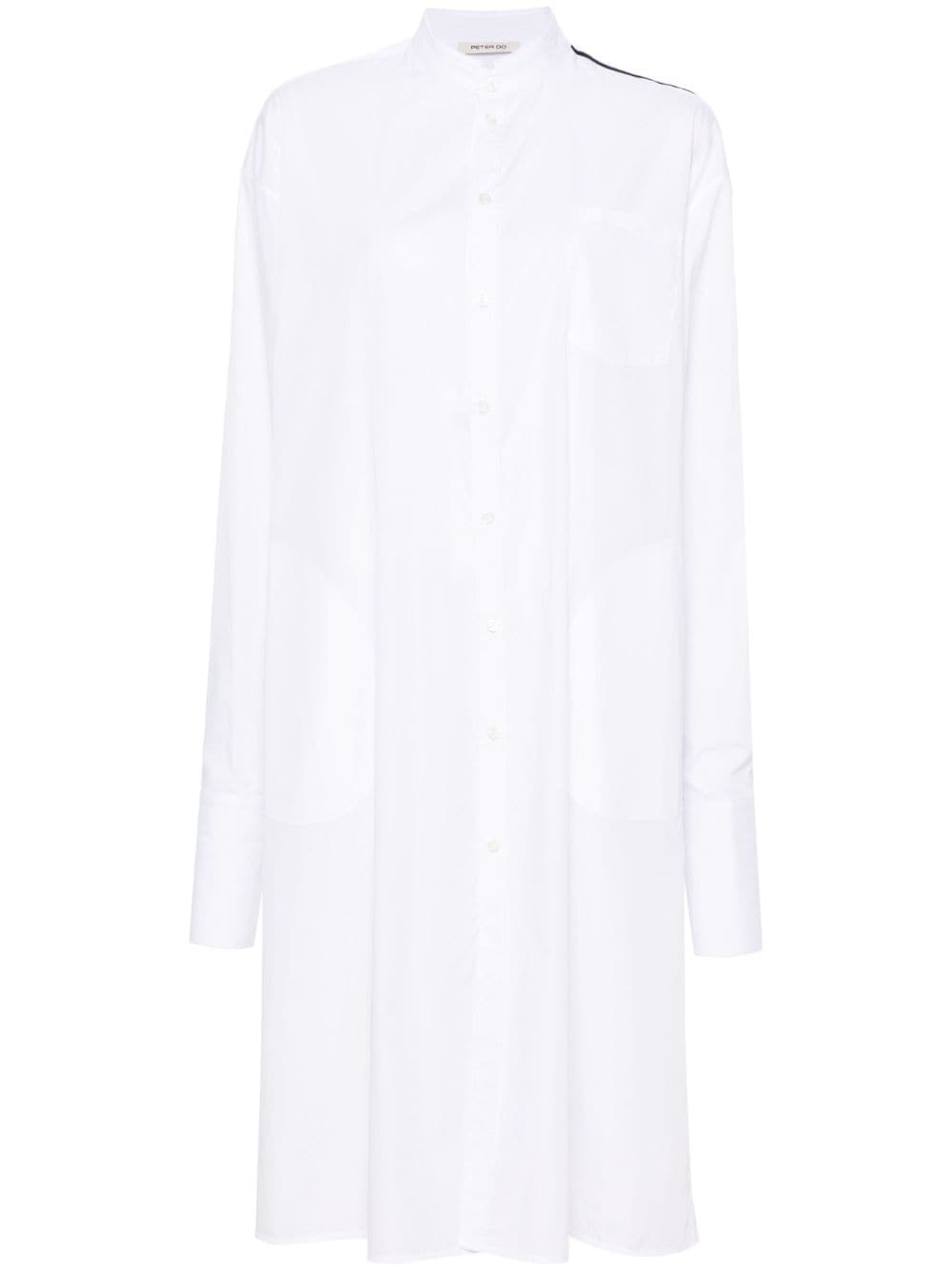 band-collar midi shirt dress - 1